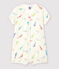 Tutina corta cavalluccio marino bebè femmina in cotone bianco MARSHMALLOW/rosa GRETEL