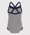 Costume da bagno bambina blu ABYSSE/bianco LAIT