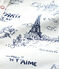 Tutaina corta tela di Jouy Parigi bebè in cotone bianco MARSHMALLOW/blu MEDIEVAL