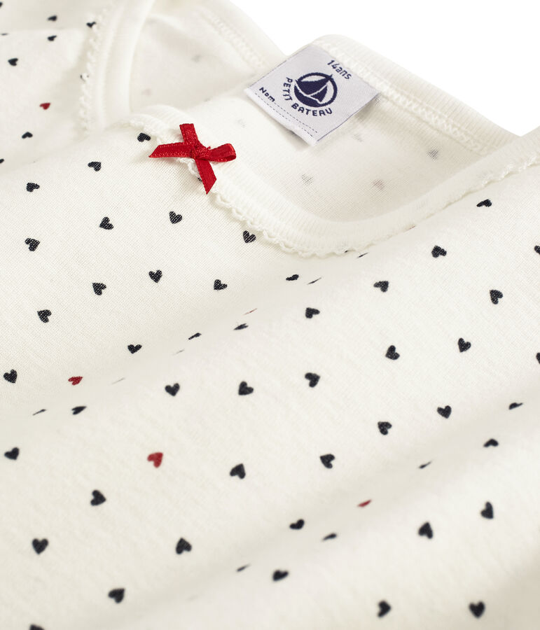 Pigiama ragazza a costine bianco/multicolore