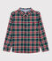 Camicia bambino a scacchi verde PINEDE/bianco MULTICO