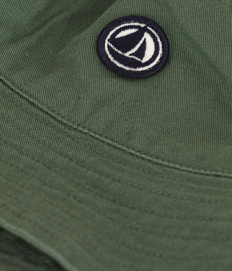 Cappellino alla pescatora a tinta unita in cotone beb&egrave; verde