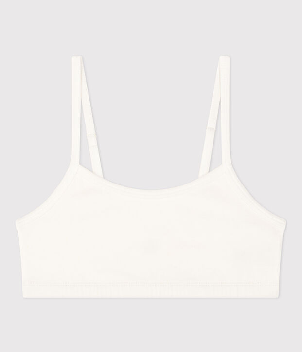 Brassi&egrave;re donna in cotone elastam tinta unita bianco