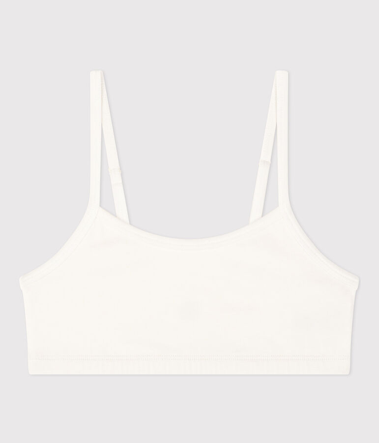 Brassi&egrave;re donna in cotone elastam tinta unita bianco