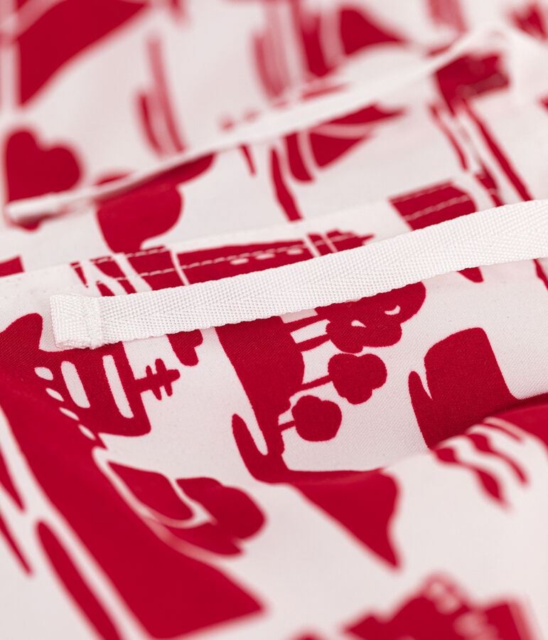 Shorts da mare bambino riciclati con stampa ecru/rosso