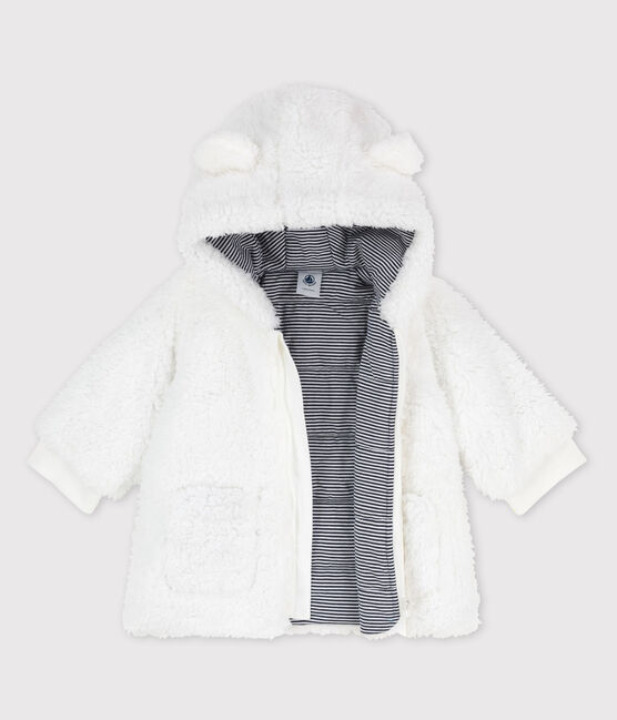 Cappotto  in sherpa dolce bebè. bianco MARSHMALLOW