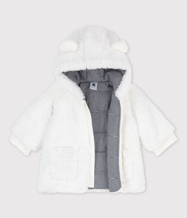 Cappotto  in sherpa dolce beb&egrave;. bianco