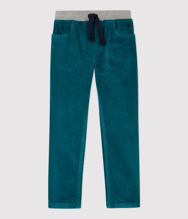 Pantaloni bambino in velluto verde