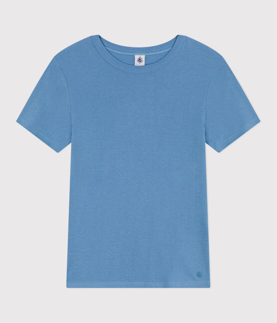 T-shirt L'Iconique in cotone tinta unita donna blu ALASKA