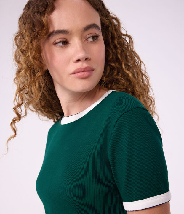 T-shirt a maniche corte in cotone tinta unita donna TREE