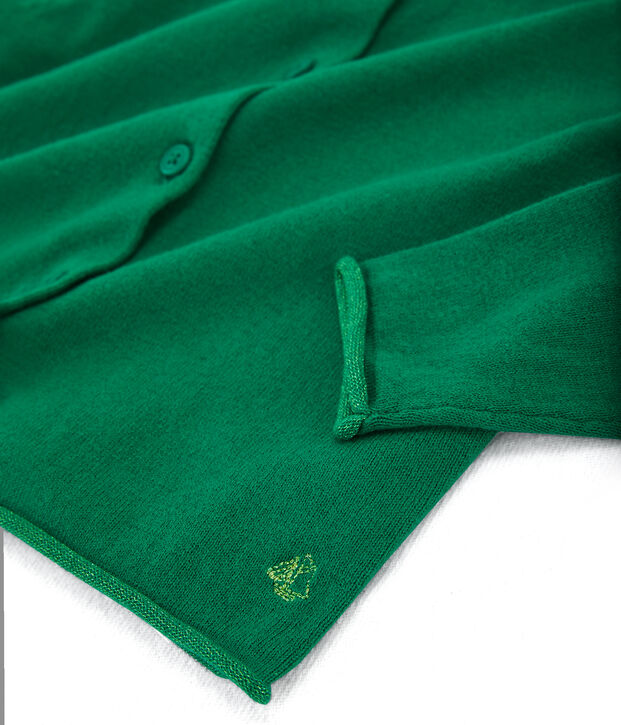 Cardigan tricot bambina verde