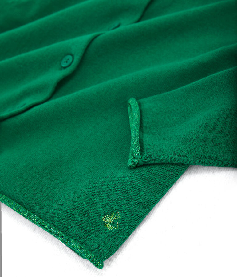 Cardigan tricot bambina verde