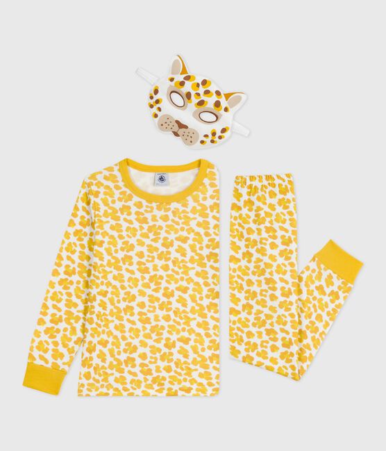 Pigiama travestimento bambino in cotone con leopardo stampato bianco MARSHMALLOW/bianco MULTICO