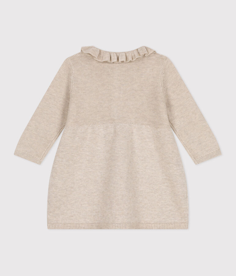 Abito a maniche lunghe in maglia di cotone neonato beige MONTELIMAR CHINE