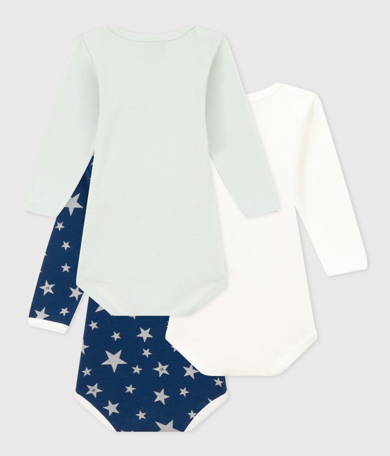 Confezione da 3 body beb&egrave; con stelle fosforescenti in cotone variante 1