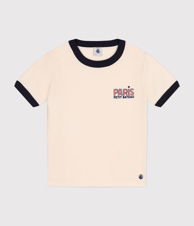 T-shirt in jersey bambino ecru