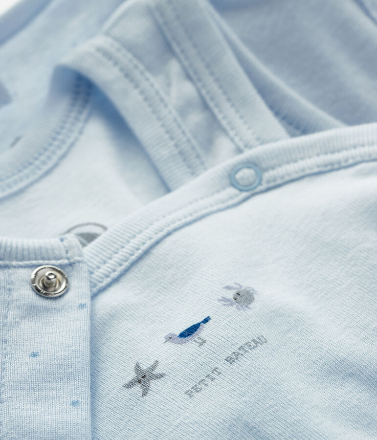 Completo 2 pezzi beb&egrave; a costine blu FRAICHEUR/blu ACIER