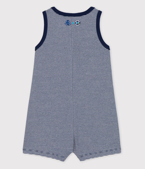Tutina bebè Petit Bateau x Water Family blu MEDIEVAL/bianco MARSHMALLOW