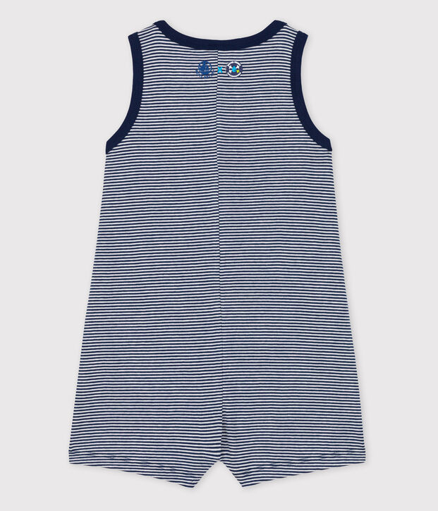 Tutina beb&egrave; Petit Bateau x Water Family blu/bianco