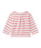 Cardigan bebé bambina rigato bianco MARSHMALLOW/rosa PETAL