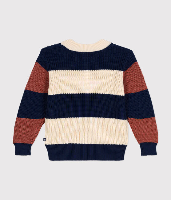 Pullover rigato in cotone bambino bianco AVALANCHE/ MULTICO