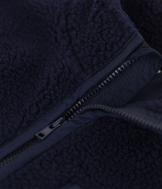 Giacca bebè in sherpa riciclata blu SMOKING