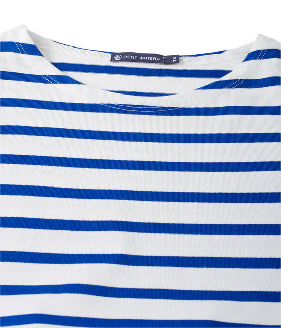 Robe femme trompe l'œil bianco LAIT/blu SURF