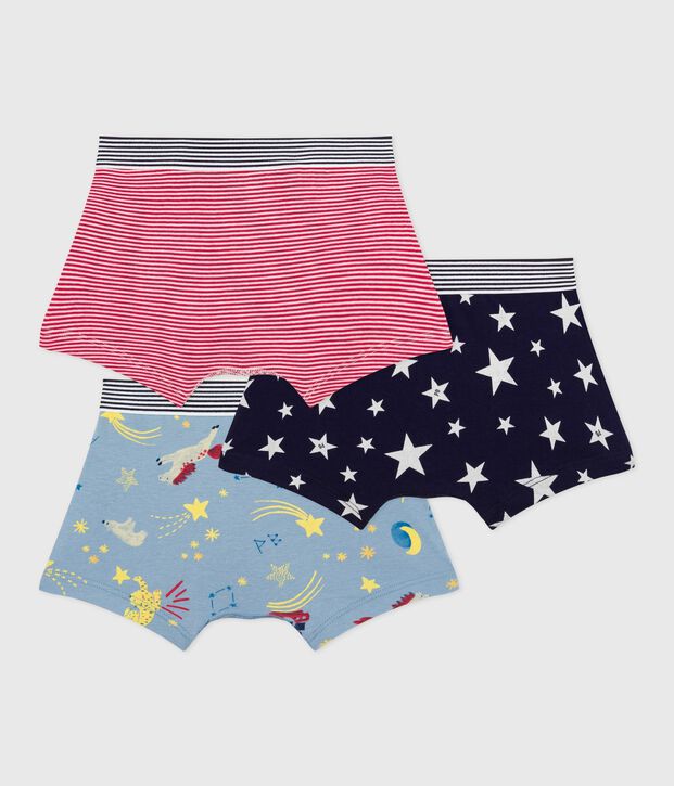 Set di boxer in cotone con stampa bambino multicolore