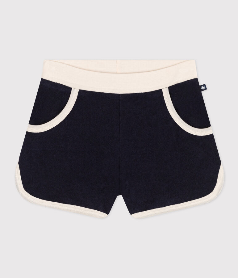 Shorts in spugna bambina blu