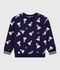 Felpa in cotone stampato bambino blu/multicolore