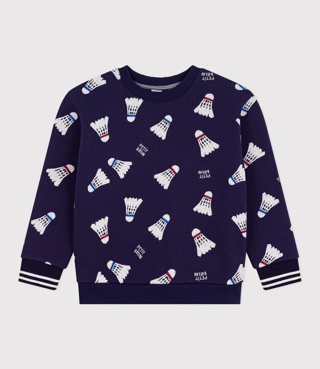 Felpa in cotone stampato bambino blu/multicolore