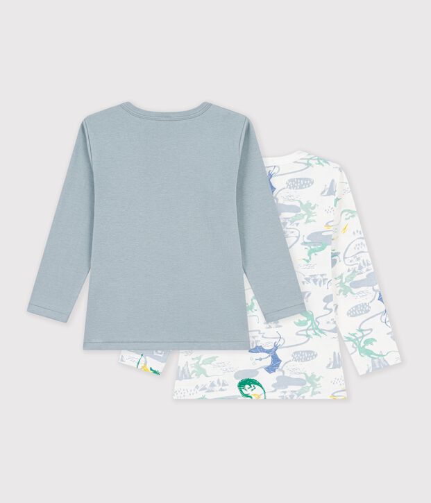 Set di T-shirt a maniche lunghe in cotone con draghi stampati bambino multicolore