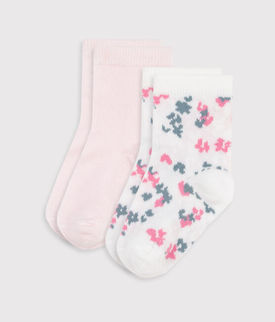 2 paia di calzini in cotone con stampa a fiori neonata variante 1