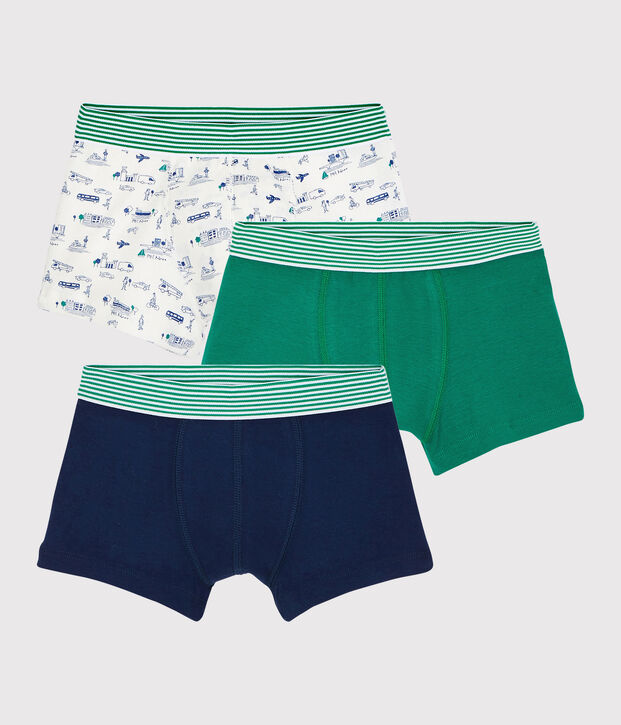 Confezione da 3 boxer bambino fantasia trasporti in cotone multicolore