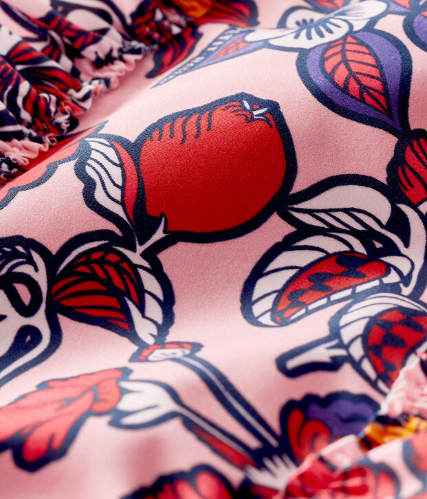 Costume da bagno intero ecoresponsabile bimba rosa/multicolore