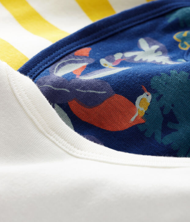 Lotto da 3 bavaglini beb&egrave; a costine multicolore