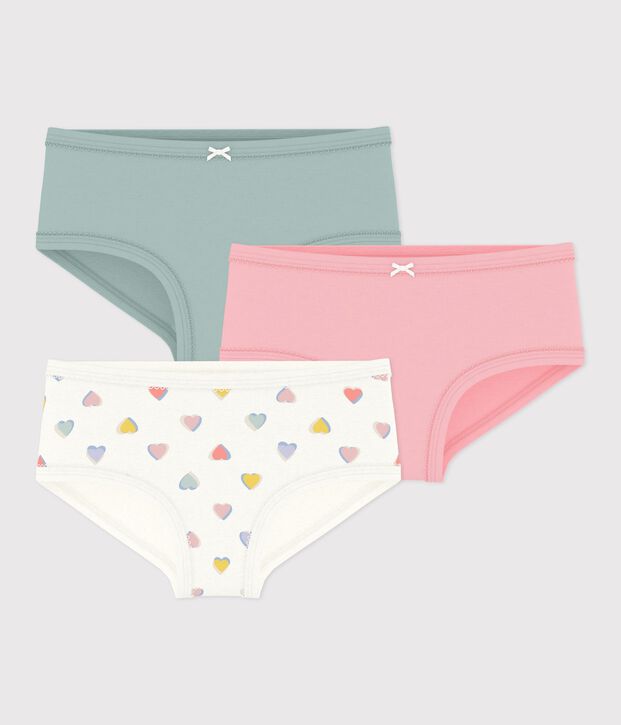 Set di slip a vita alta in cotone a cuori bambino multicolore