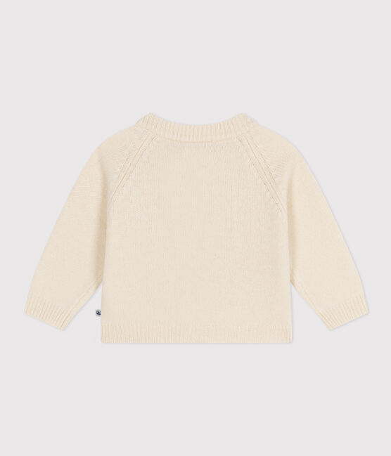 Cardigan in tricot di lana e nylon riciclato bebè  ecru AVALANCHE