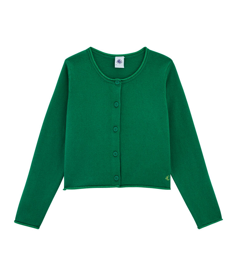 Cardigan tricot bambina verde