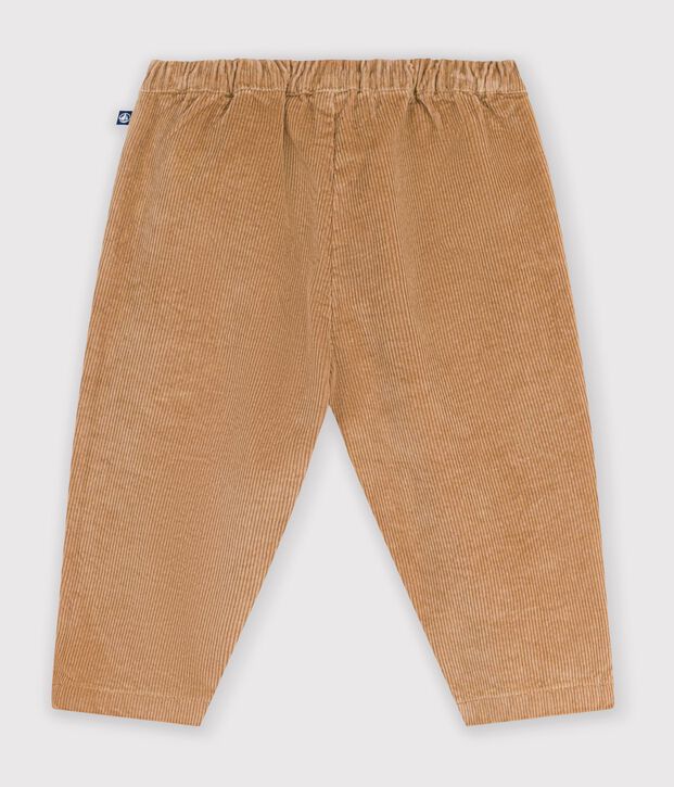 Pantaloni in velluto tinta unita neonato LATTE