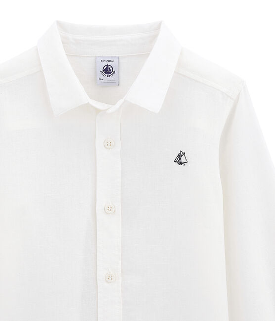 Camicia in lino/cotone bambino bianco LAIT