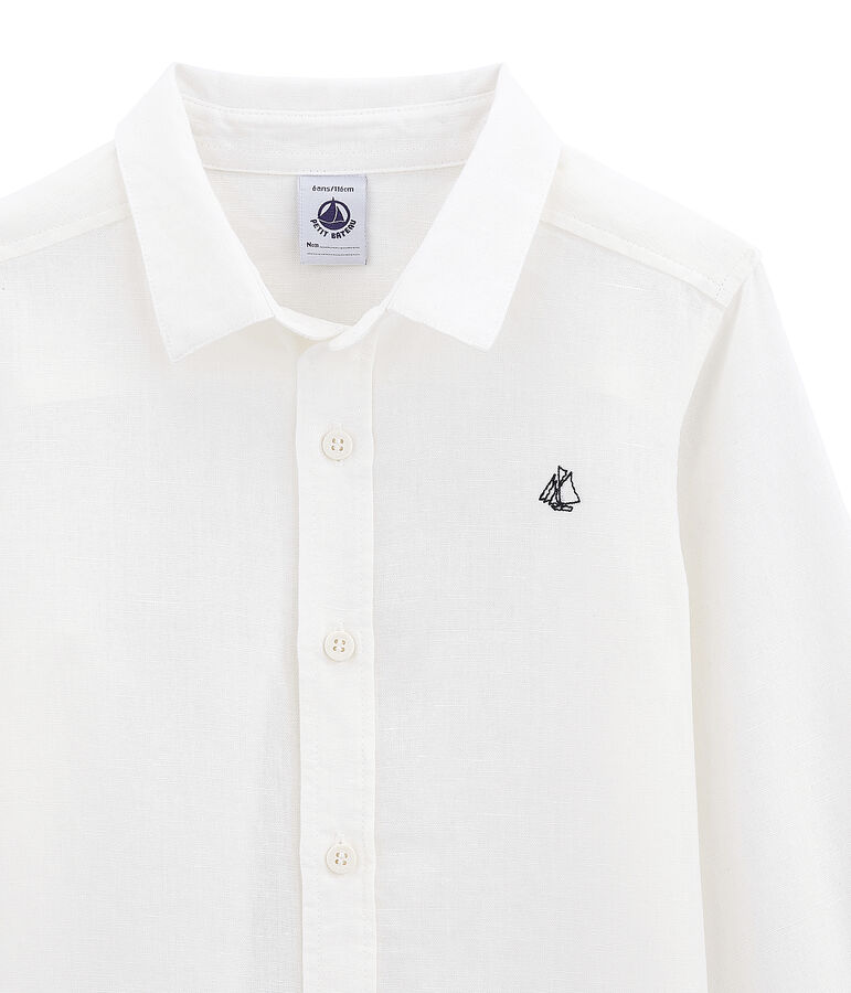 Camicia in lino/cotone bambino bianco