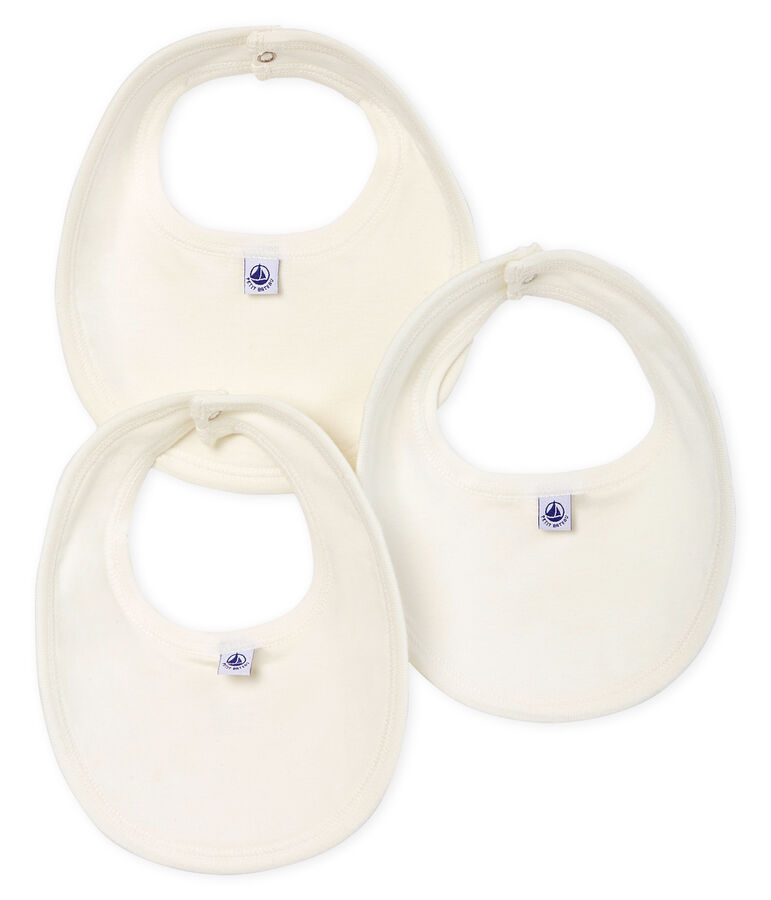 Trio di bavaglini beb&egrave; a costine variante 1