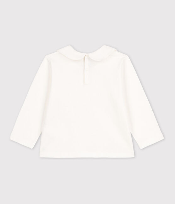 Blusa a maniche lunghe in cotone per neonati bianco MARSHMALLOW