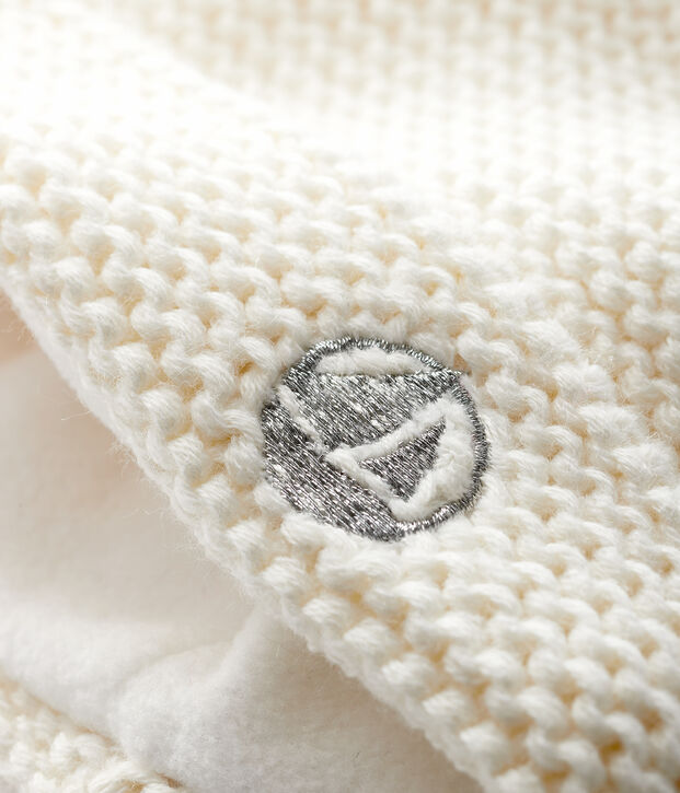 Cappello con pompon beb&egrave; femmina/maschio bianco