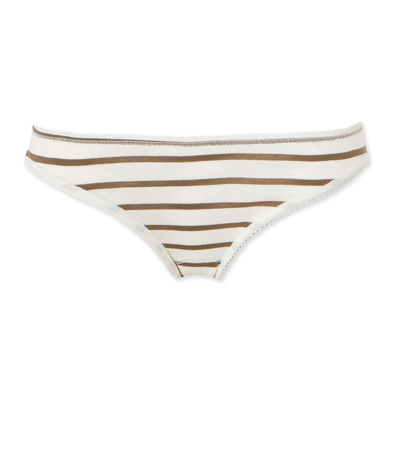 Culotte donna in cotone a righe bianco LAIT/verde LITOP