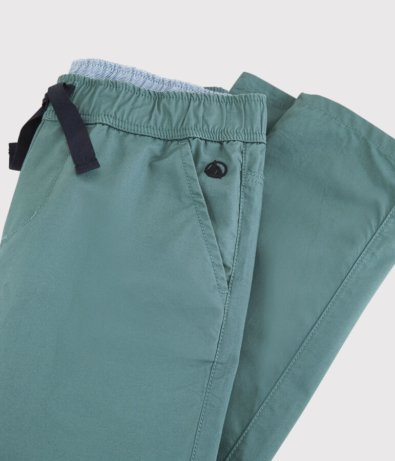 Pantaloni regular in serge di cotone ragazzo verde