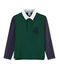 Polo rugby bambino verde SOUSBOIS/blu SMOKING