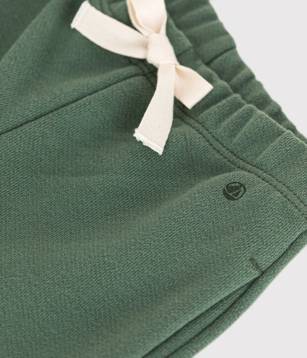 Pantaloni in tessuto felpato per beb&egrave; verde