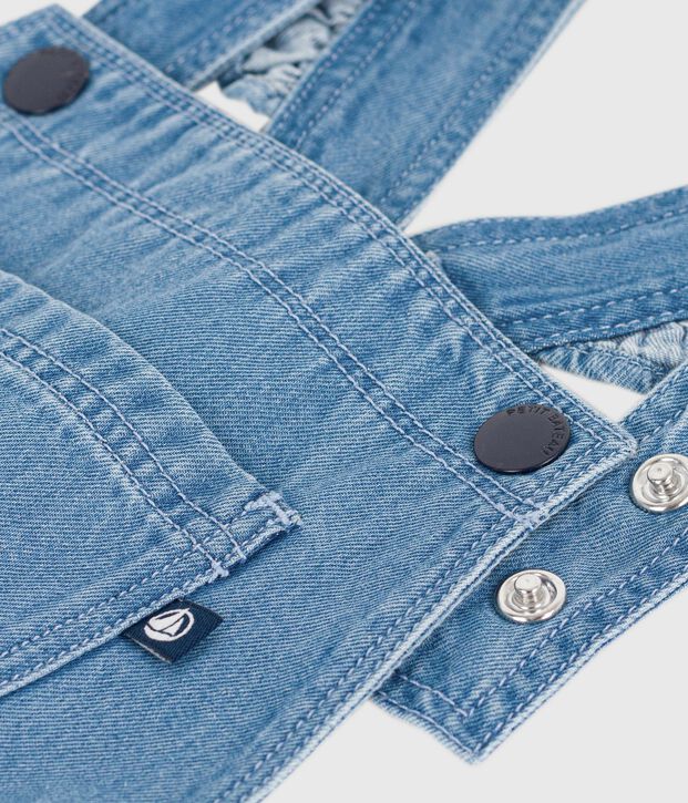 Abito salopette in cotone bambina blu